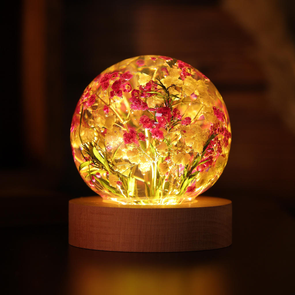 Baby's Breath Flower in Glass Night Lamp 1 Baby's Breath Flower in Glass Night Lamp
