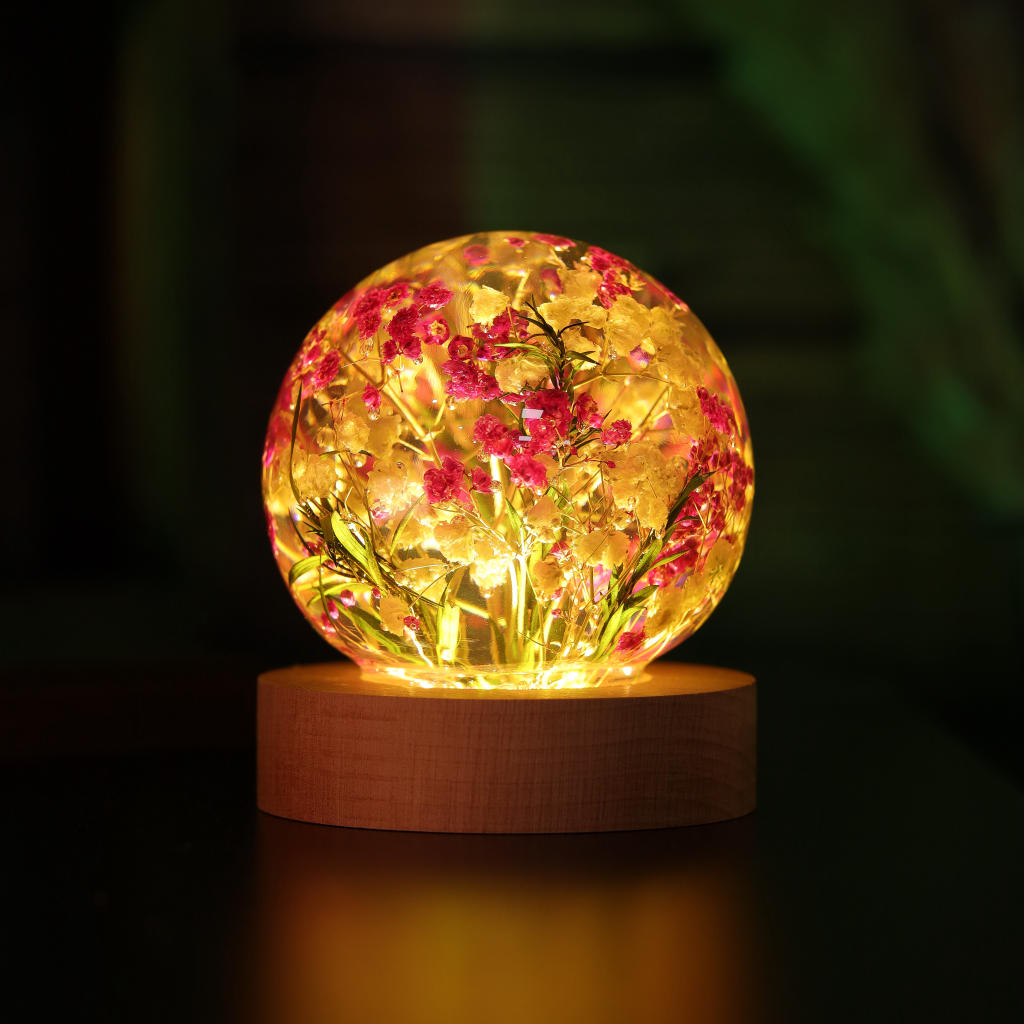 Baby's Breath Flower in Glass Night Lamp 11 babys breath flower lamp