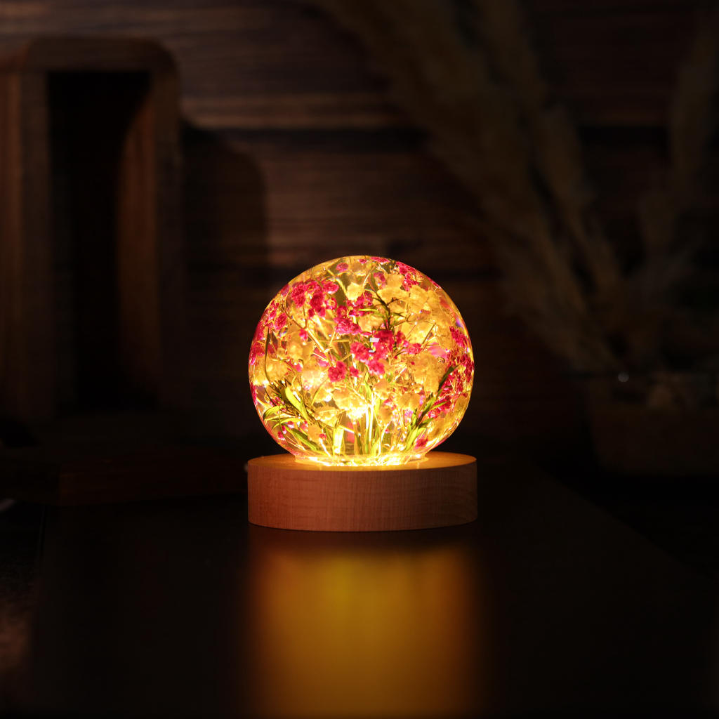 Baby's Breath Flower in Glass Night Lamp 10 preserved flower glass lamp