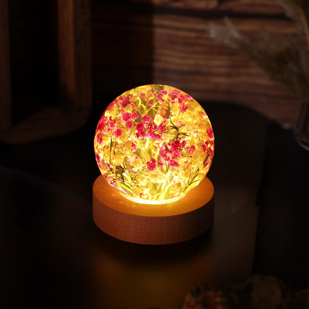 Baby's Breath Flower in Glass Night Lamp 9 dried flower night light