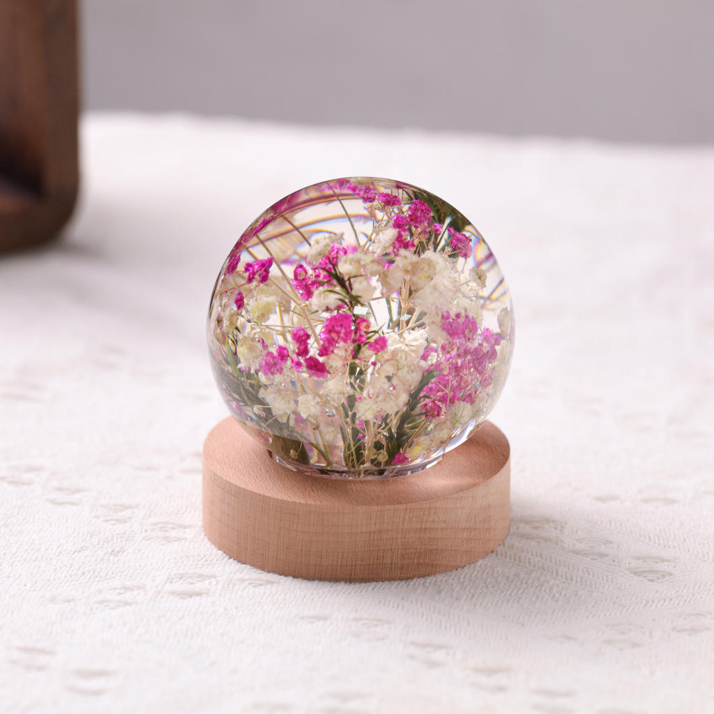 Baby's Breath Flower in Glass Night Lamp 7 romantic flower glass light