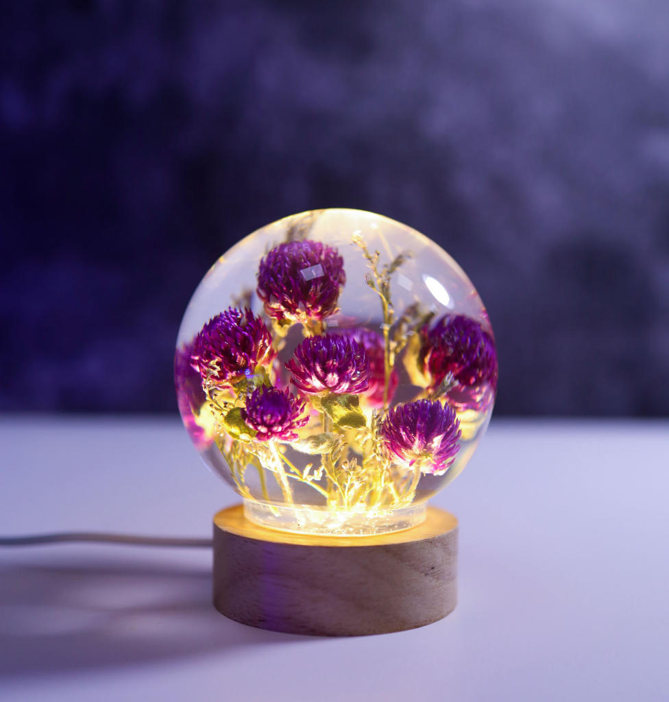 Globe Amaranth Flower Night Lamp 1 Globe Amaranth Flower Night Lamp