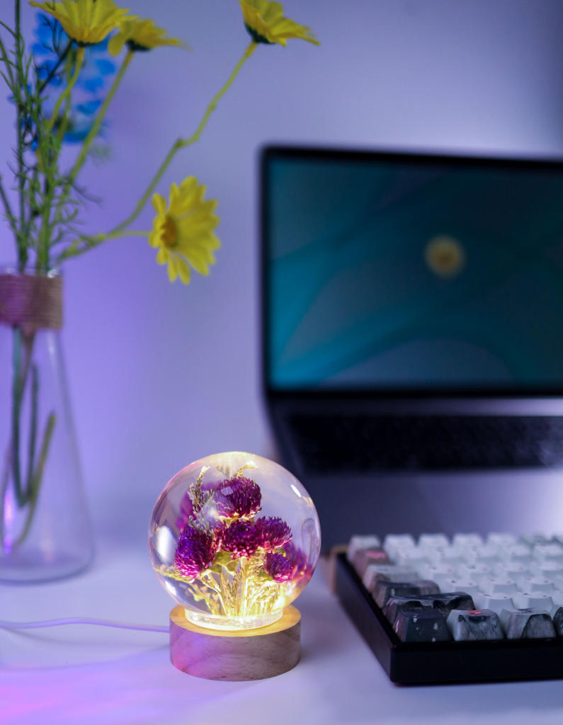 Globe Amaranth Flower Night Lamp 4 Globe Amaranth Flower Night Lamp