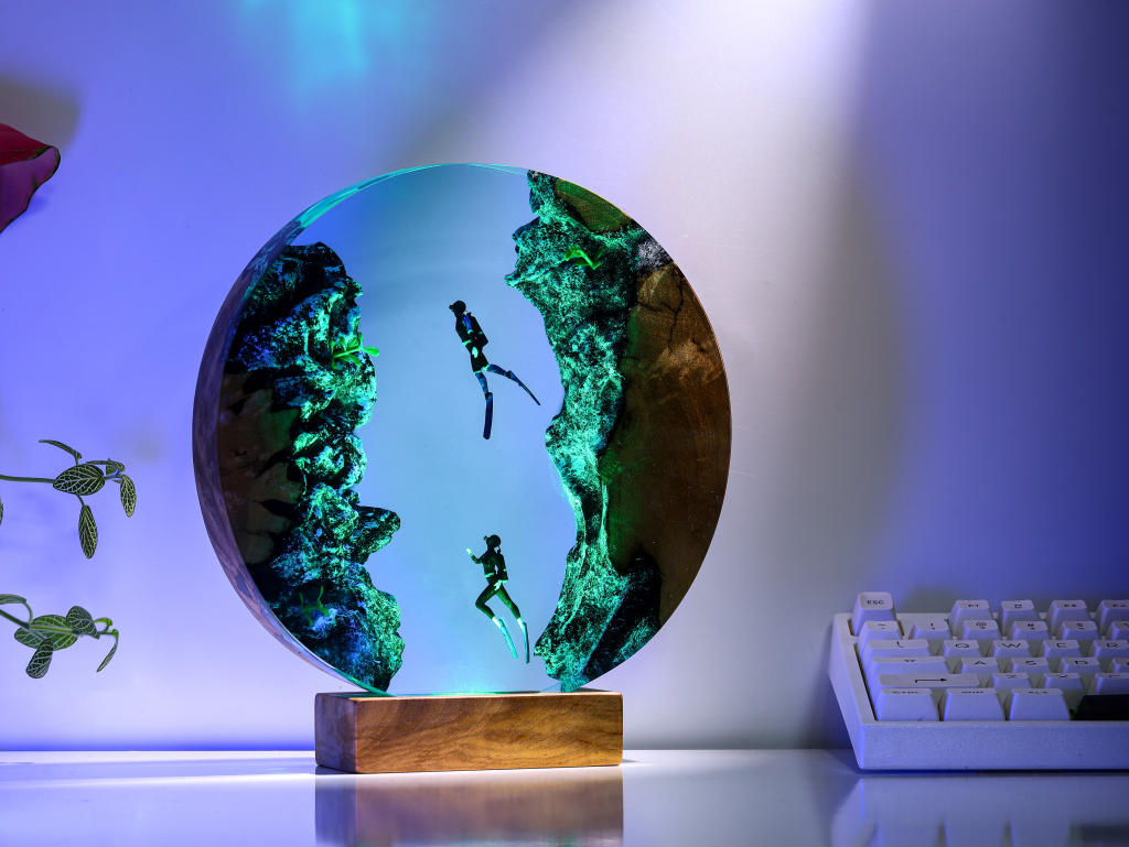 Whale Shark and couple Diver Night Lights 13 Whale Shark and couple Diver Night Lights