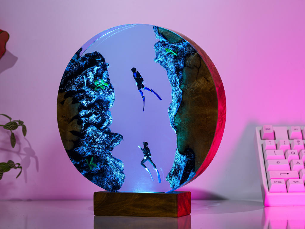 Whale Shark and couple Diver Night Lights 5 Whale Shark and couple Diver Night Lights