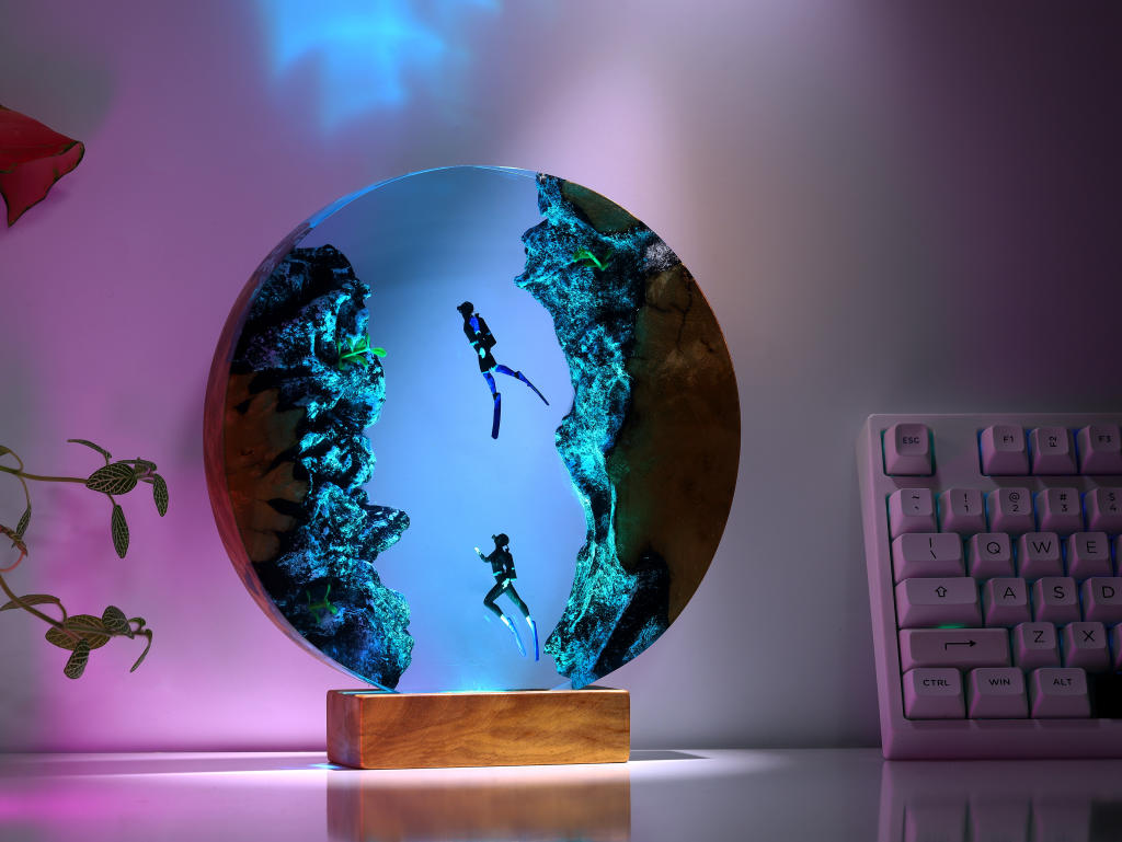 Whale Shark and couple Diver Night Lights 9 Whale Shark and couple Diver Night Lights