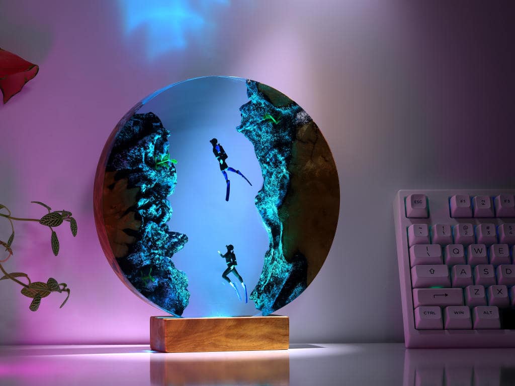 Whale Shark and couple Diver Night Lights 1 Whale Shark and couple Diver Night Lights