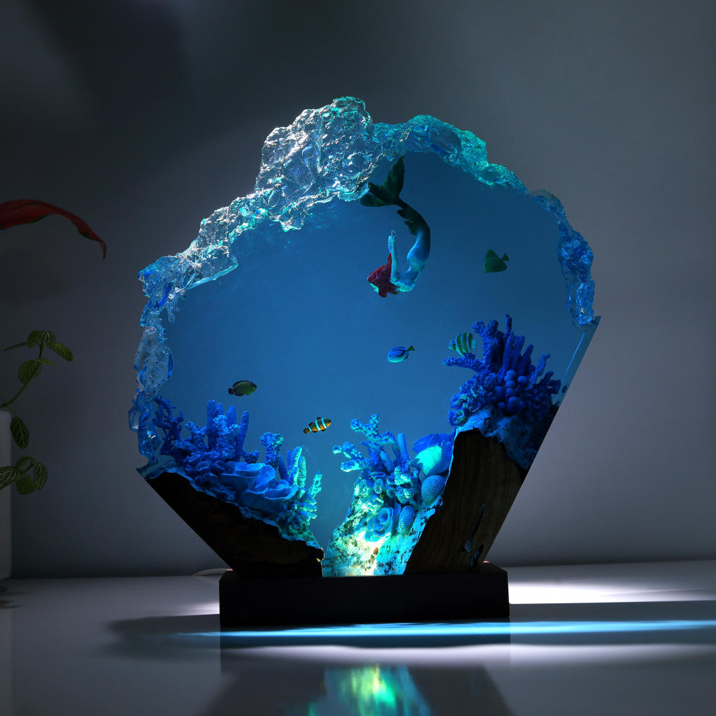 Mermaid in Coral Reef Night Light 8 Mermaid in Coral Reef Night Light