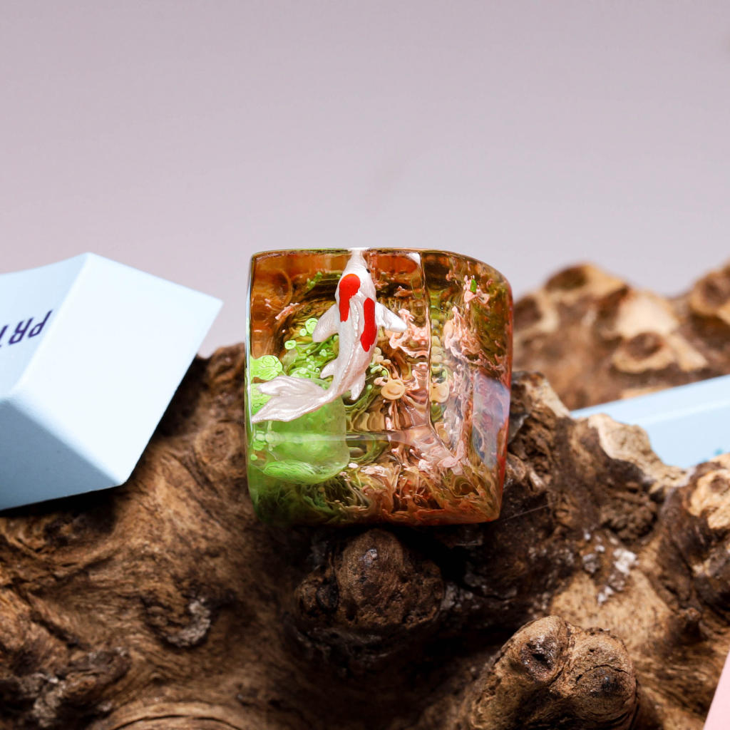 Honey and Mint Koi Keycap 1 Honey and mint koi keycap
