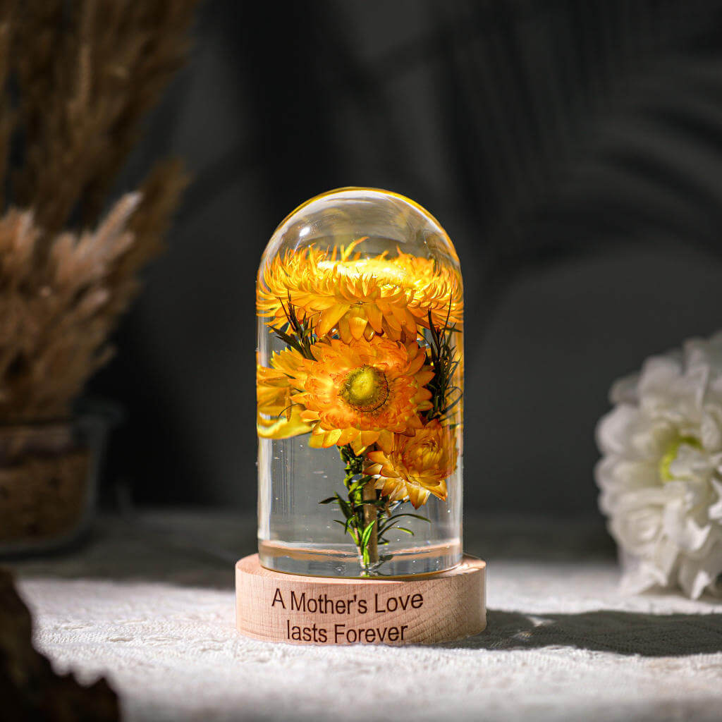 Strawflowers Epoxy lamp 9 Strawflowers LED night lamp