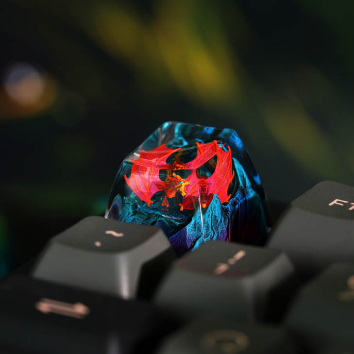 Fire Dragon Artisan keycap