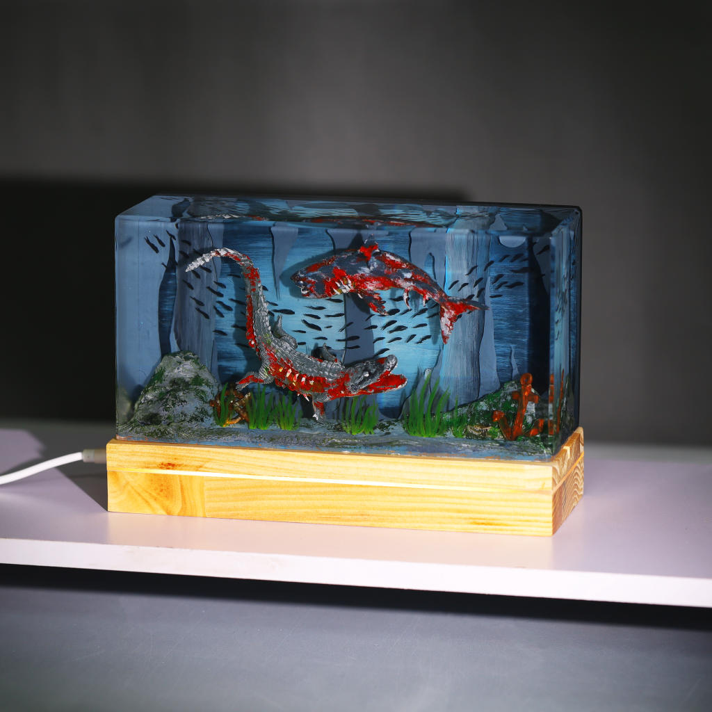 Diorama Zombie Crocodile and Shark Night Light 5 Diorama Zombie Crocodile and Shark Night Light