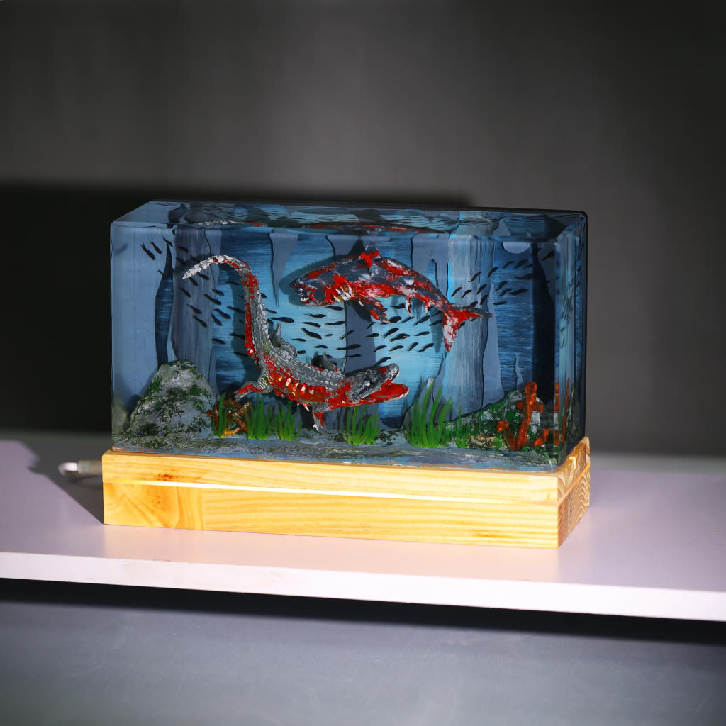 Diorama Zombie Crocodile and Shark Night Light 4 Diorama Zombie Crocodile and Shark Night Light