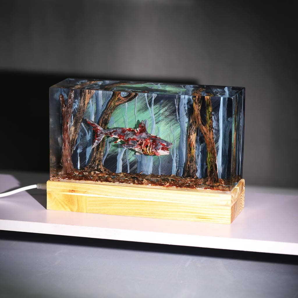 Diorama Zombie Great White Shark Night Light 4 Diorama Zombie Great White Shark Night Light