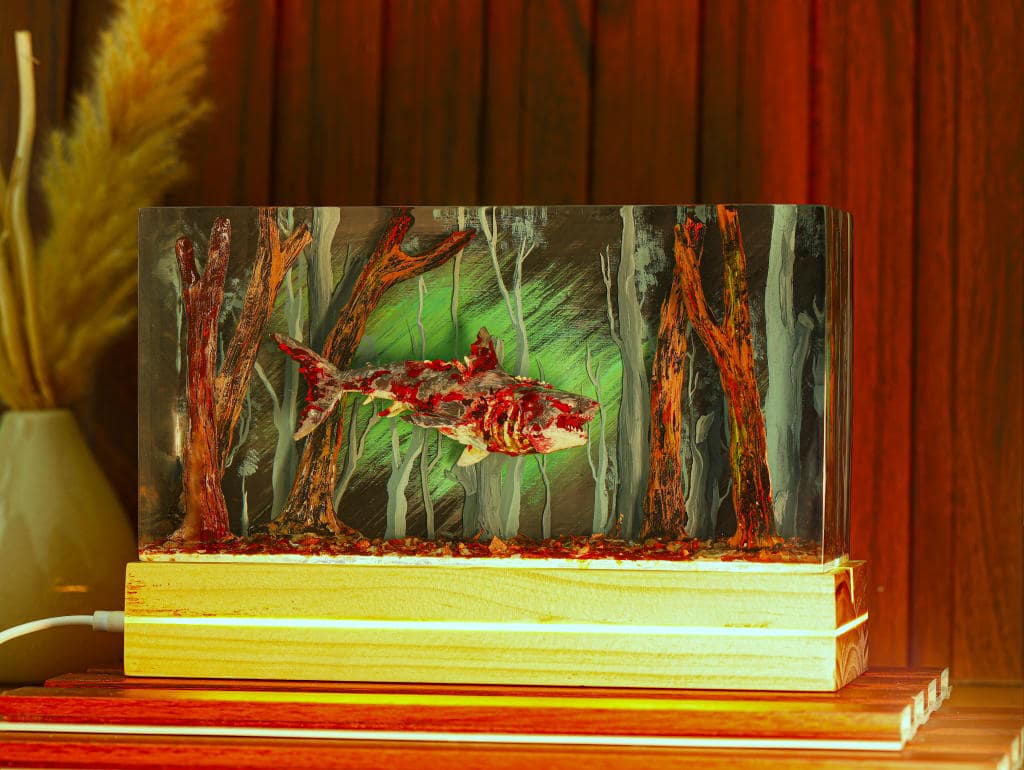 Diorama Zombie Great White Shark Night Light 7 Diorama Zombie Great White Shark Night Light