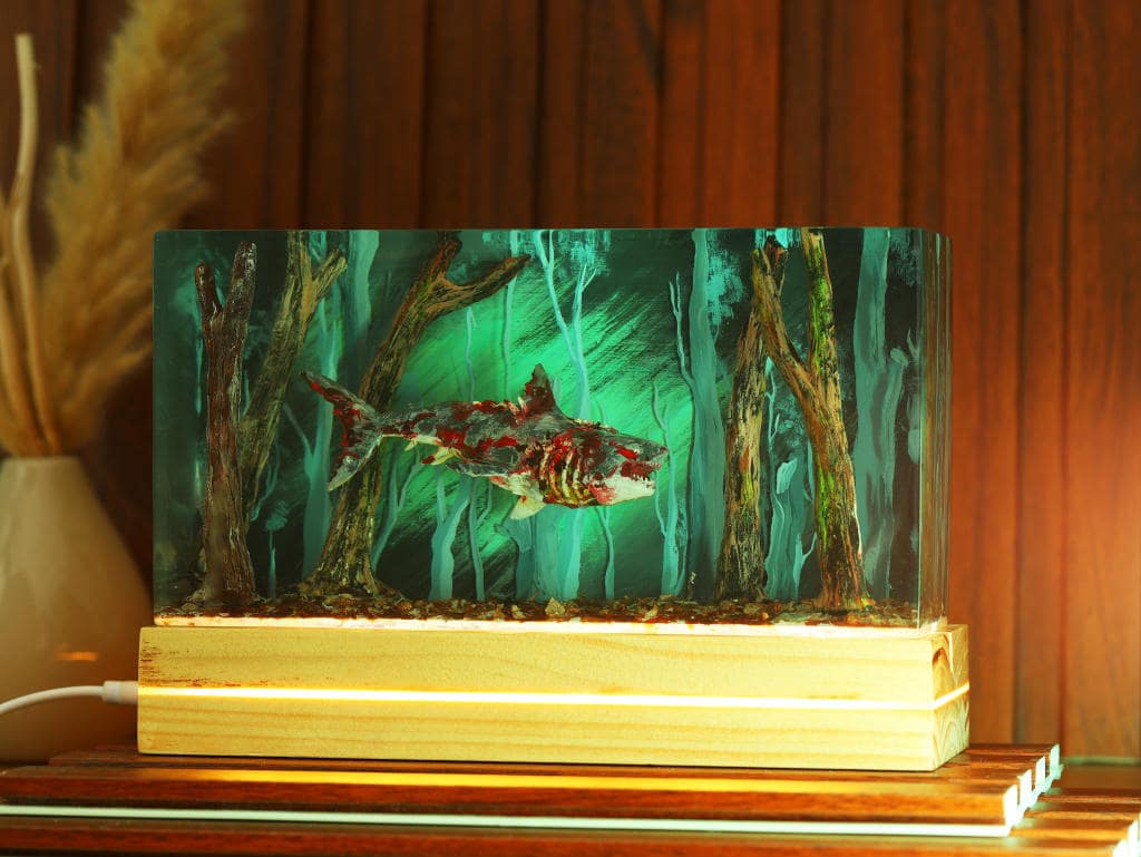Diorama Zombie Great White Shark Night Light 5 Diorama Zombie Great White Shark Night Light