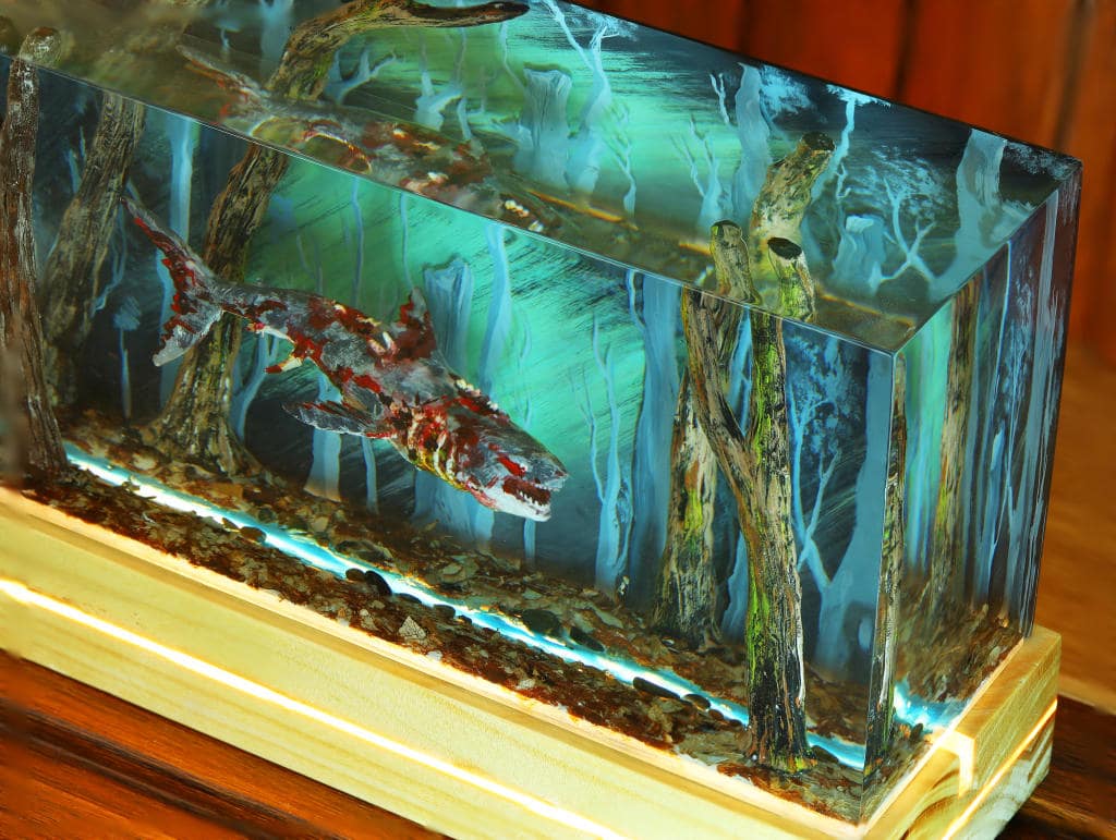 Diorama Zombie Great White Shark Night Light 6 Diorama Zombie Great White Shark Night Light