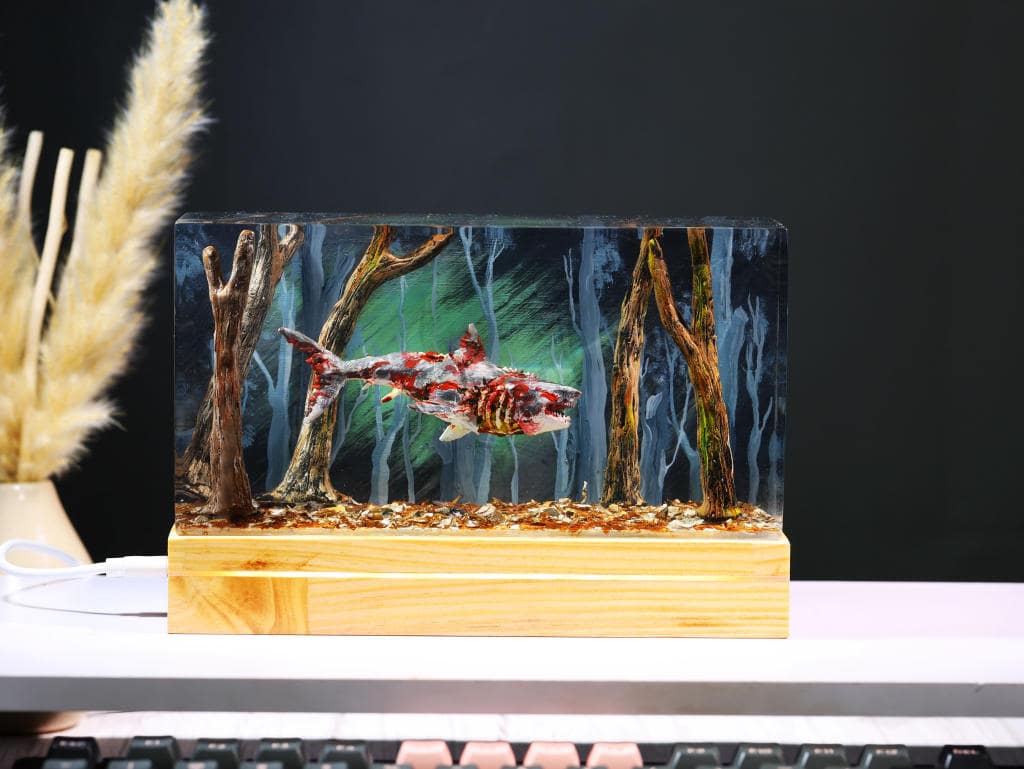 Diorama Zombie Great White Shark Night Light 2 Diorama Zombie Great White Shark Night Light