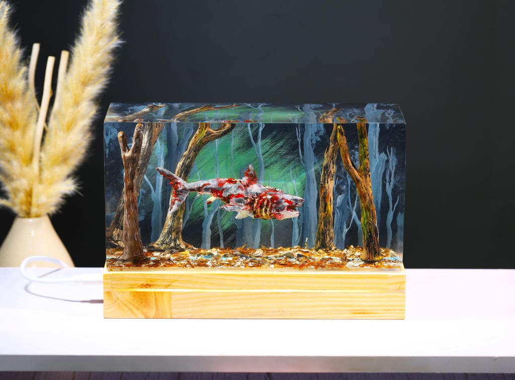 Diorama Zombie Great White Shark Night Light 3 Diorama Zombie Great White Shark Night Light