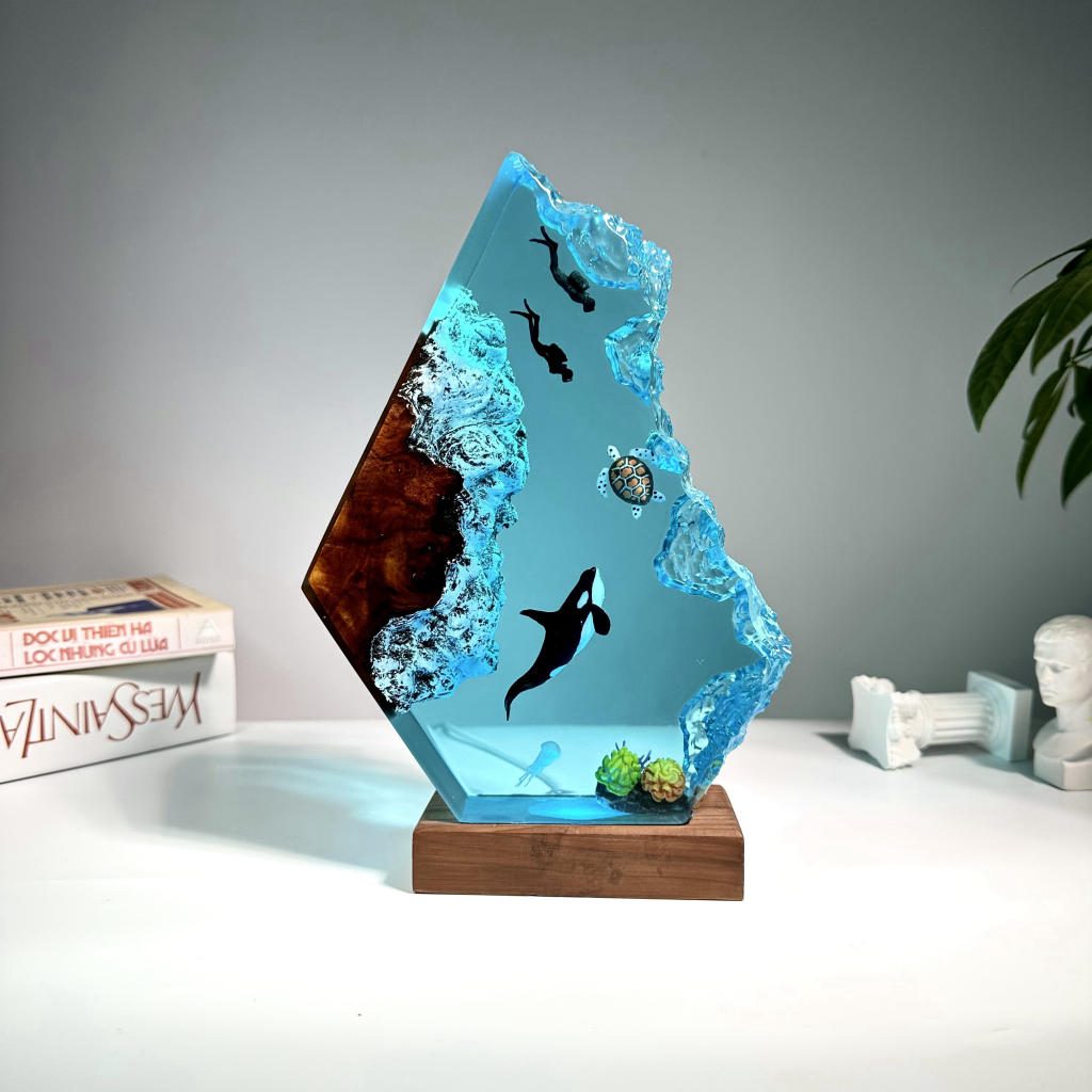 Orca Killer Whale Epoxy lamp 4 Orca Killer Whale Epoxy lamp