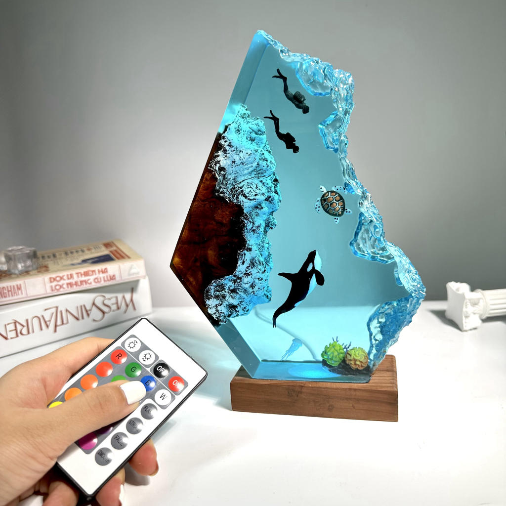 Orca Killer Whale Epoxy lamp 7 Orca Killer Whale Epoxy lamp