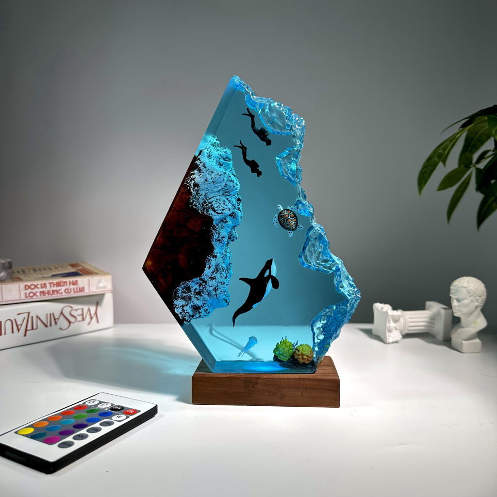 Orca Killer Whale Epoxy lamp 6 Orca Killer Whale Epoxy lamp