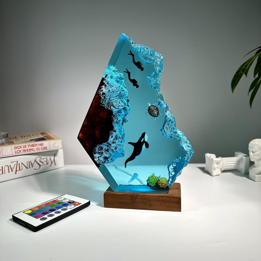 Orca Killer Whale Epoxy lamp 5 Orca Killer Whale Epoxy lamp