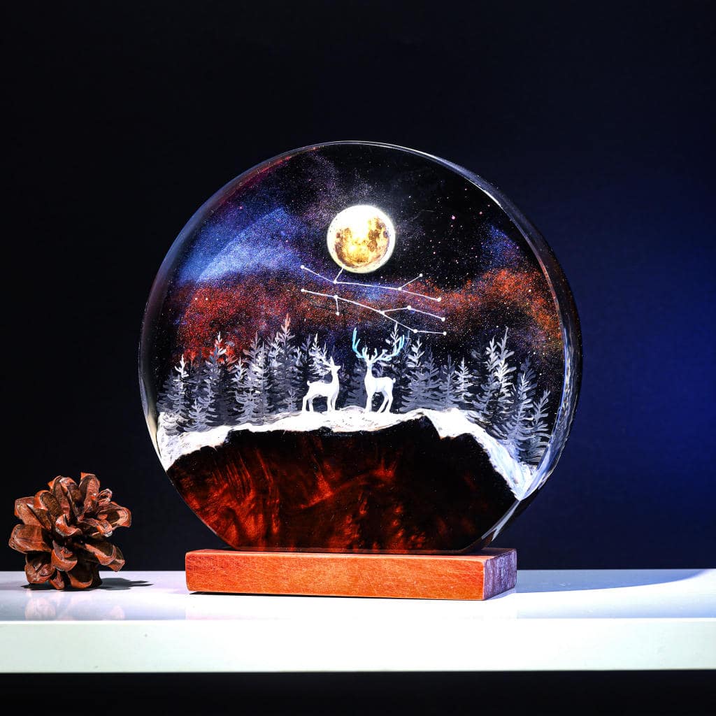 Deer In Enchanted Forest Epoxy Lamp 5 Deer In Enchanted Forest Epoxy Lamp