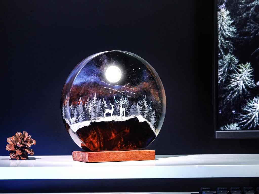 Deer In Enchanted Forest Epoxy Lamp 7 Deer In Enchanted Forest Epoxy Lamp