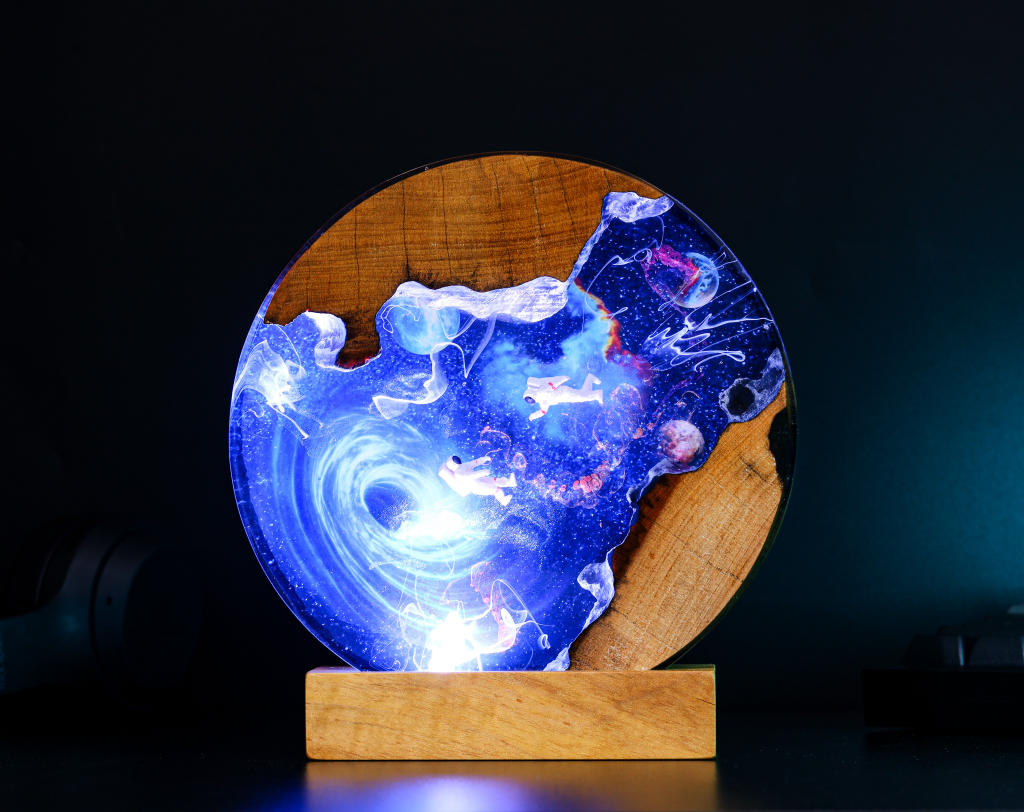 Interstellar Astronaut entering into the Black hole Night Light 3 Interstellar Astronaut entering into the Black hole Night Light