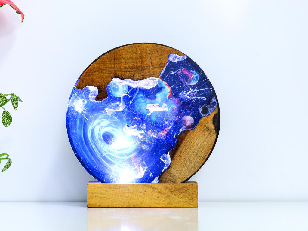 Interstellar Astronaut entering into the Black hole Night Light 7 Interstellar Astronaut entering into the Black hole Night Light