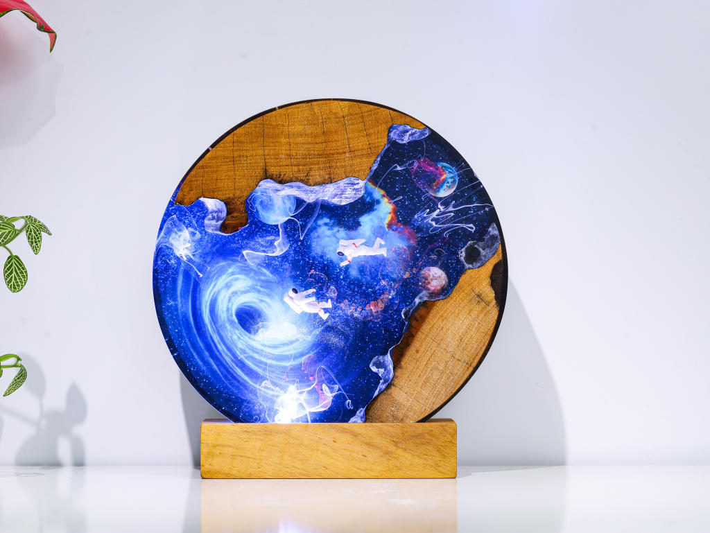 Interstellar Astronaut entering into the Black hole Night Light 8 Interstellar Astronaut entering into the Black hole Night Light