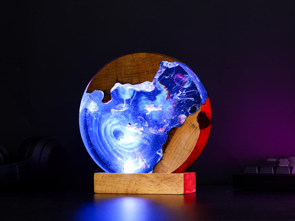 Interstellar Astronaut entering into the Black hole Night Light 4 Interstellar Astronaut entering into the Black hole Night Light