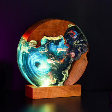 Interstellar Astronaut entering into the Black hole Night Light
