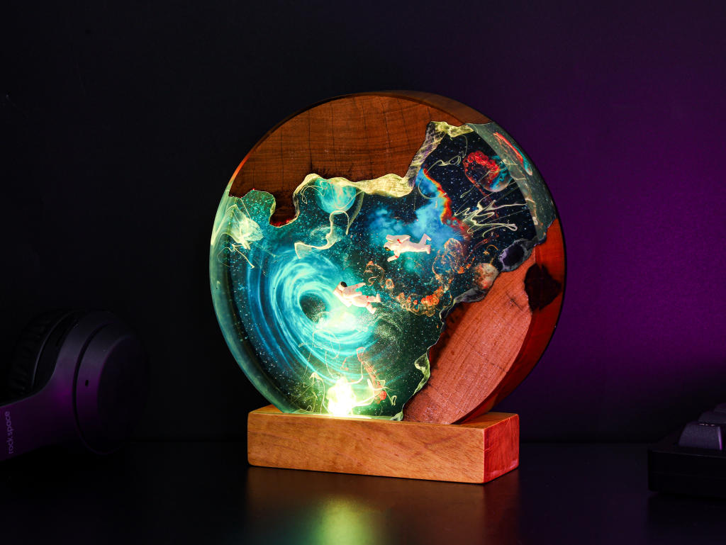 Interstellar Astronaut entering into the Black hole Night Light 2 Interstellar Astronaut entering into the Black hole Night Light