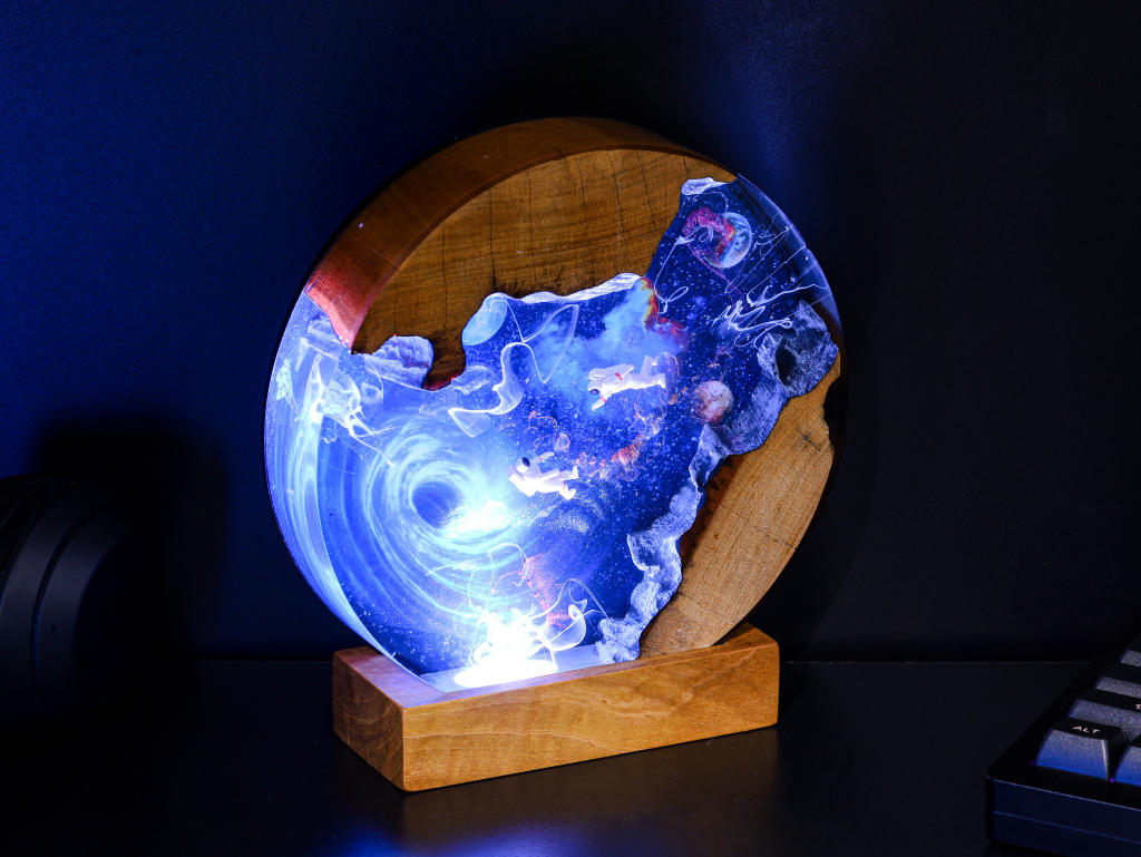 Interstellar Astronaut entering into the Black hole Night Light 5 Interstellar Astronaut entering into the Black hole Night Light