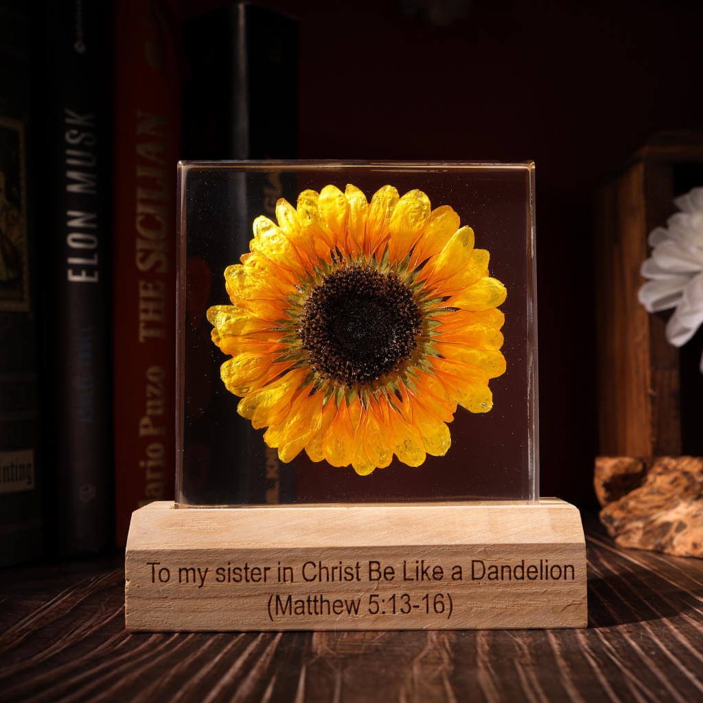 Sunflower Epoxy Night Light 15 Sunflower LED Night Light