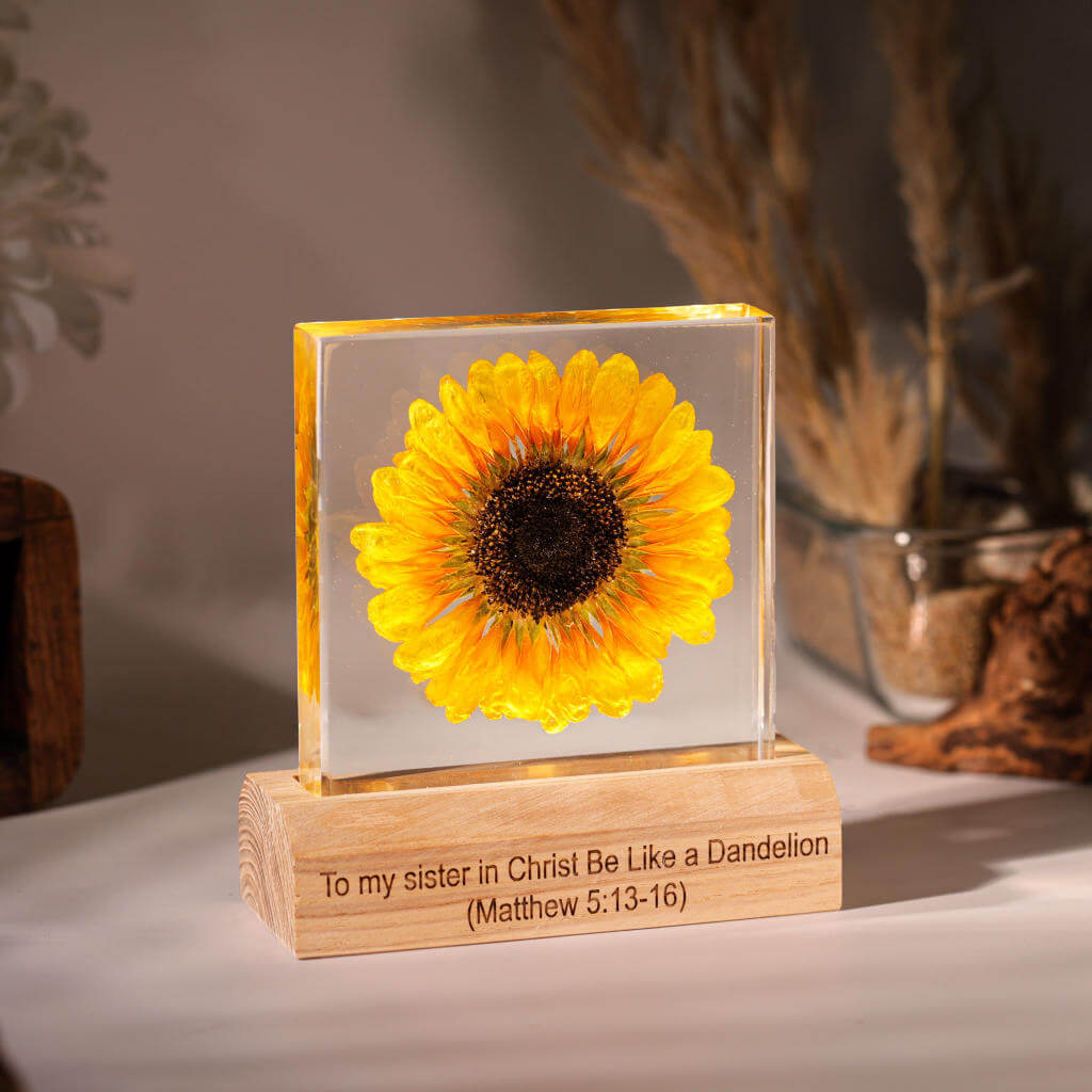 Sunflower Epoxy Night Light 2 Sunflower LED Night Light