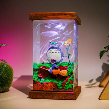 Totoro and Kiki Epoxy Night Light