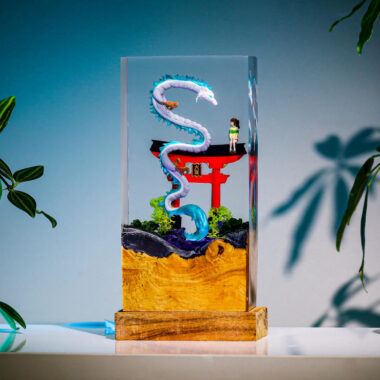 Chihiro and Haku Epoxy Night Light