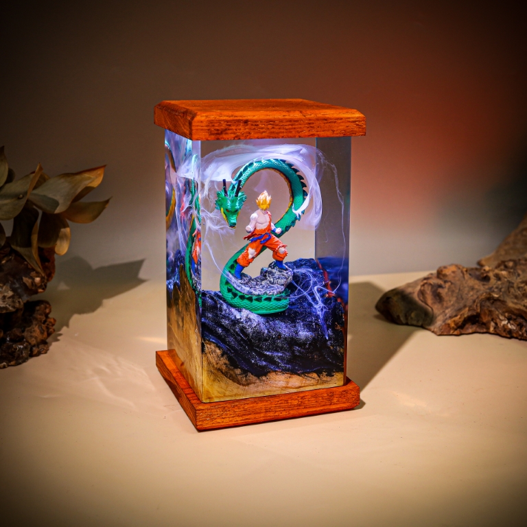 Super Warrior & Dragon Resin Lamp 6 Goku and Shenron Dragon ball lamp