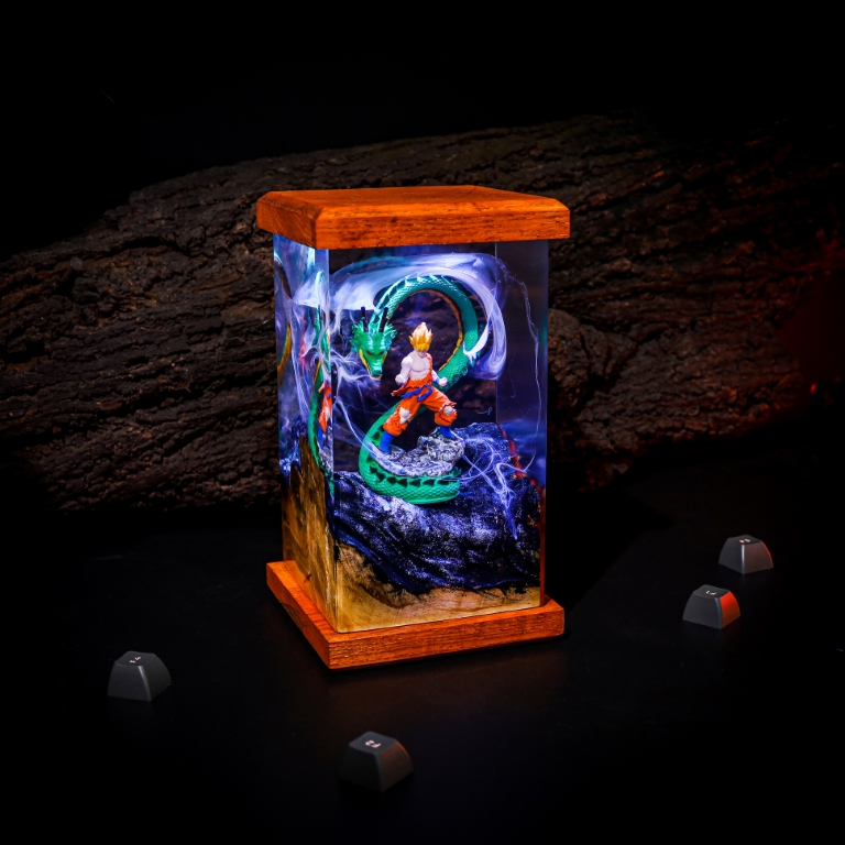 Super Warrior & Dragon Resin Lamp 7 Goku and Shenron Dragon ball lamp