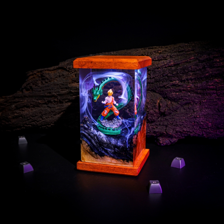 Super Warrior & Dragon Resin Lamp 3 Goku and Shenron Dragon ball lamp