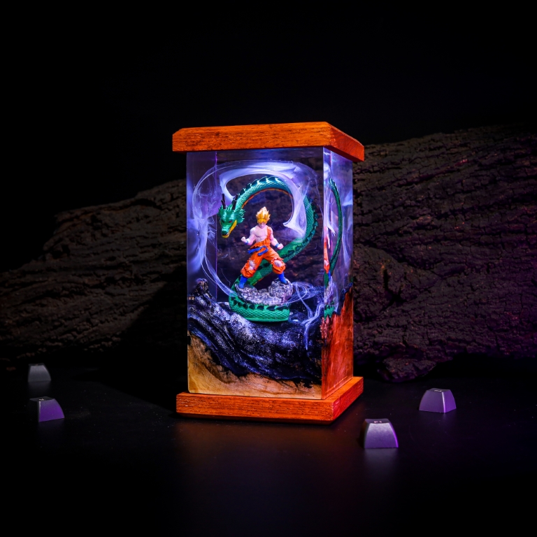 Super Warrior & Dragon Resin Lamp 4 Goku and Shenron Dragon ball lamp