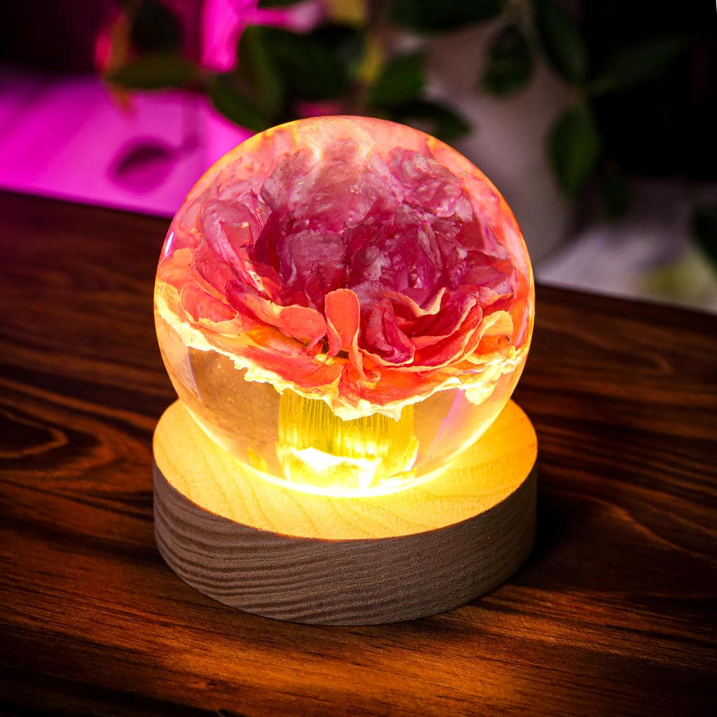 Carnation Flower Sphere Resin Lamp 7 Carnation Flower Sphere Resin Lamp