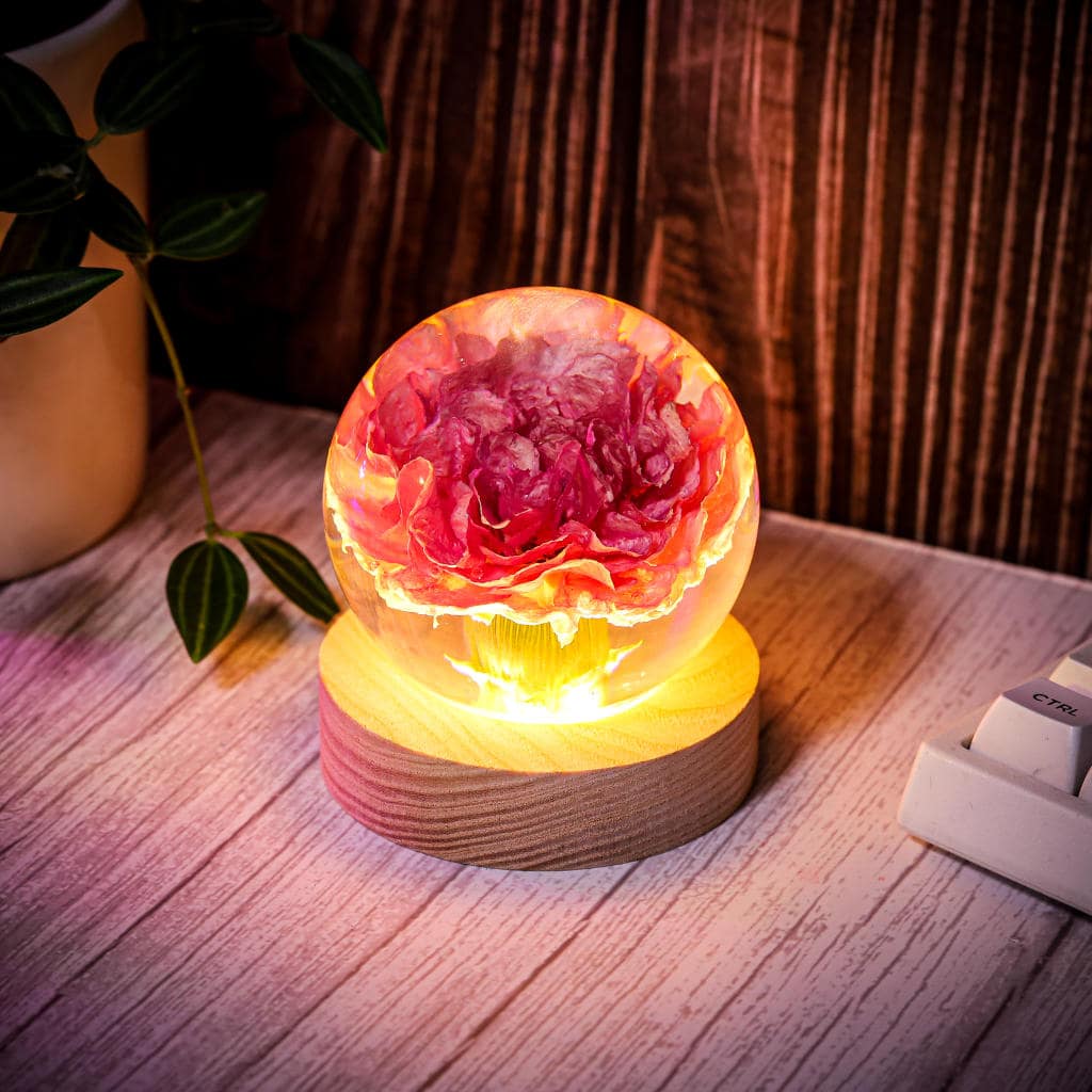 Carnation Flower Sphere Resin Lamp 5 Carnation Flower Sphere Resin Lamp
