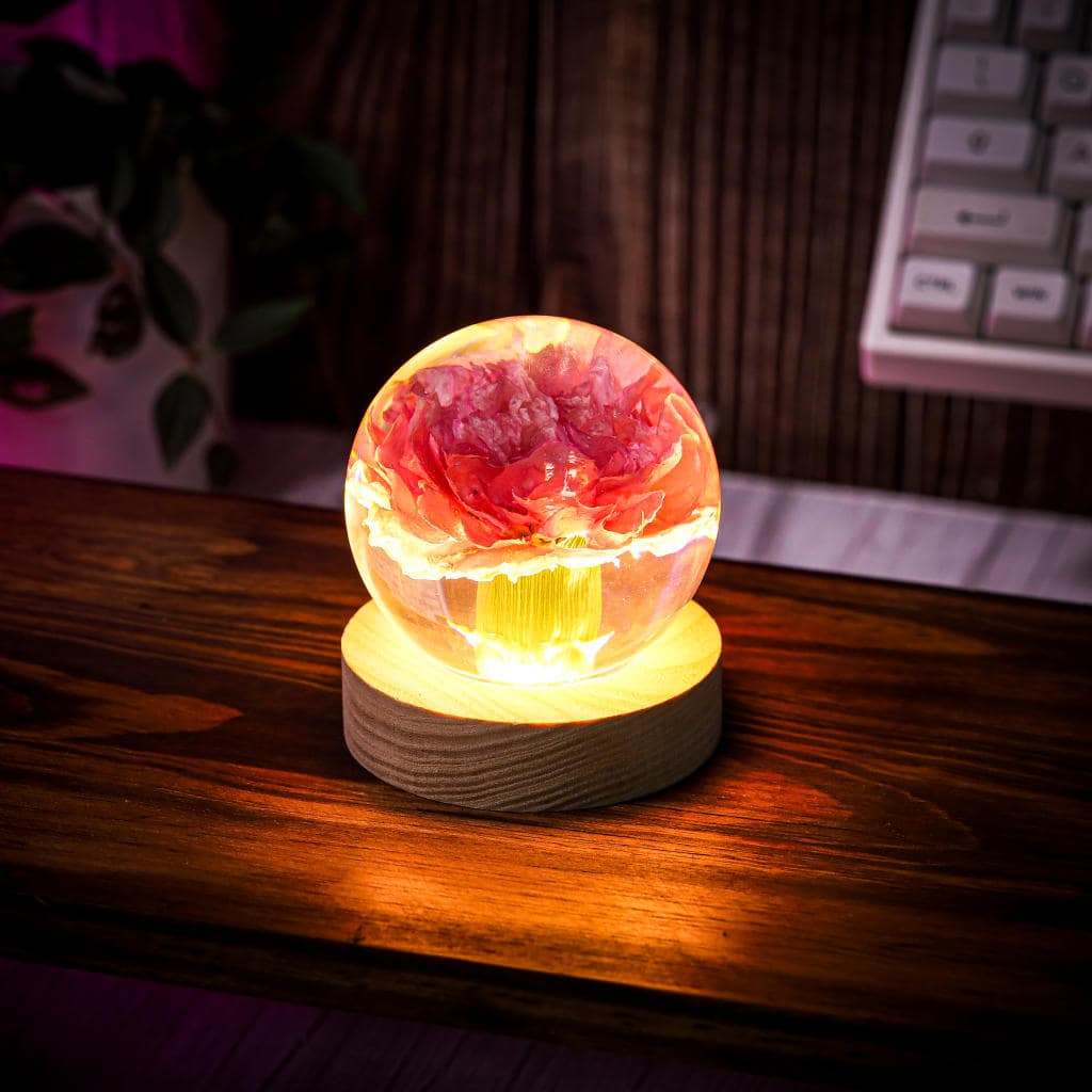 Carnation Flower Sphere Resin Lamp 4 Carnation Flower Sphere Resin Lamp