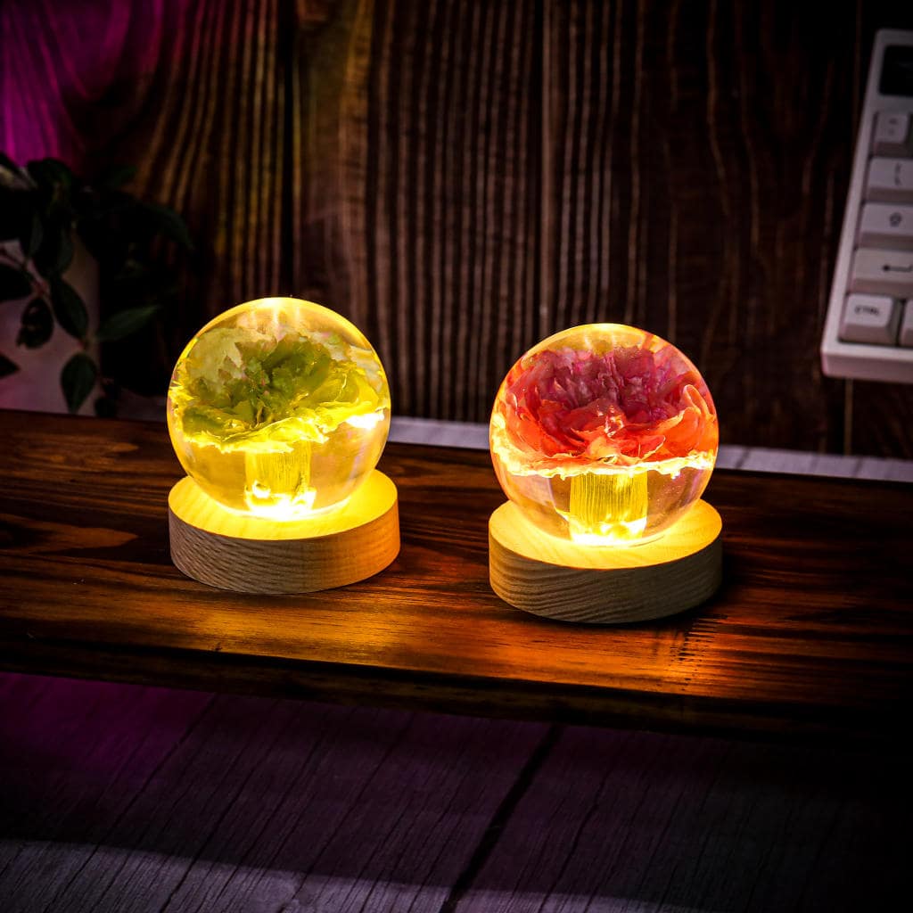 Carnation Flower Sphere Resin Lamp 3 Carnation Flower Sphere Resin Lamp