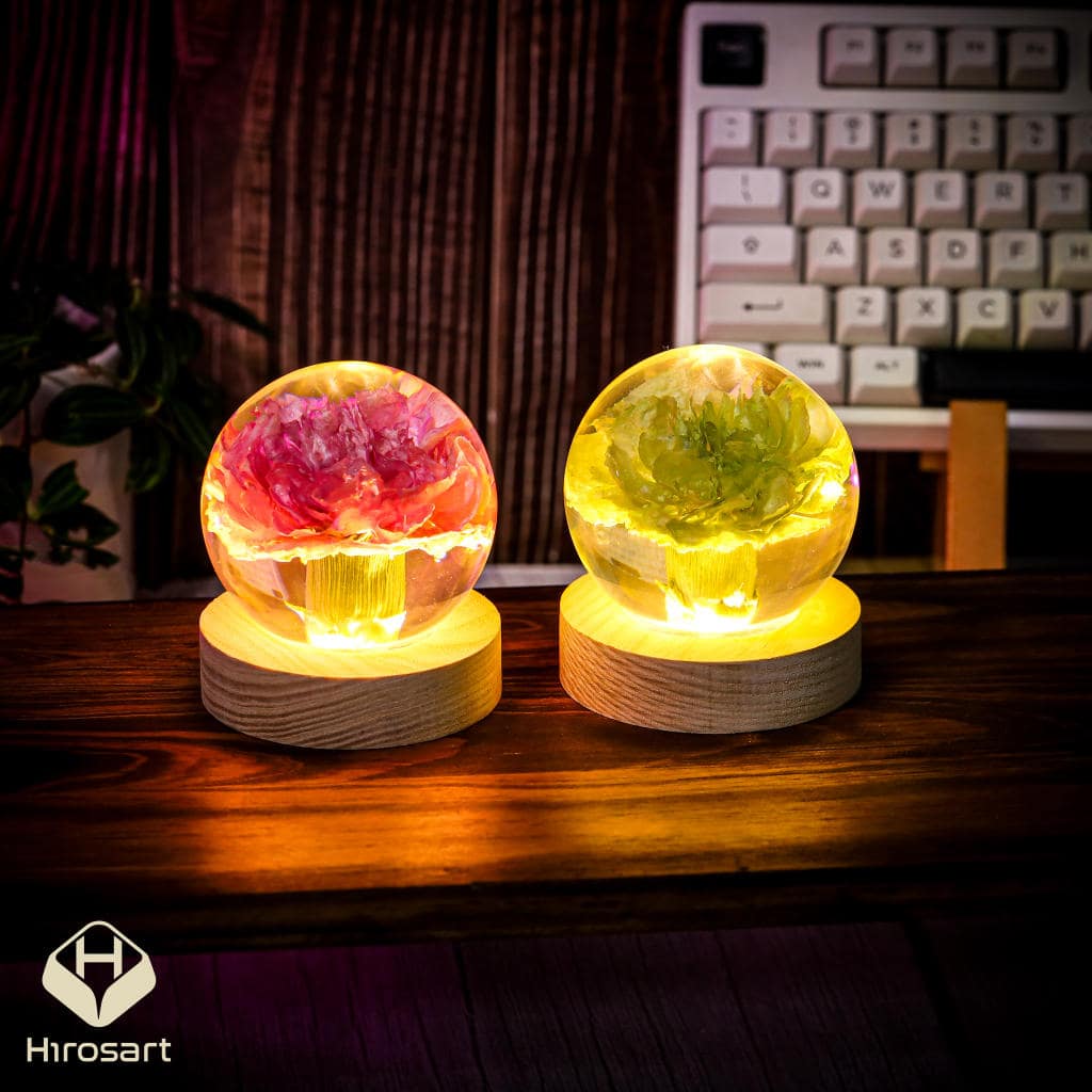 Carnation Flower Sphere Resin Lamp 1 Carnation Flower Sphere Resin Lamp