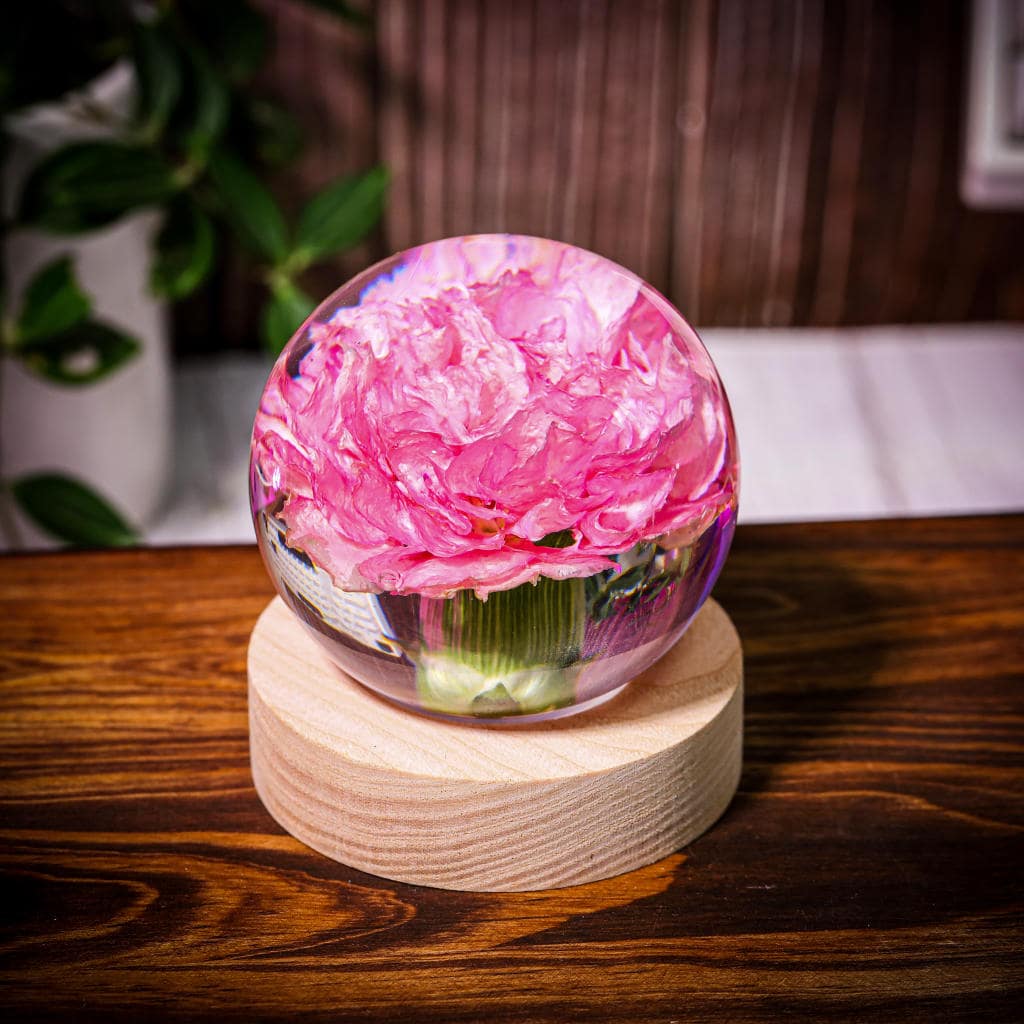 Carnation Flower Sphere Resin Lamp 9 Carnation Flower Sphere Resin Lamp